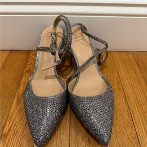 Shimmering Silver Women's Strappy Heels